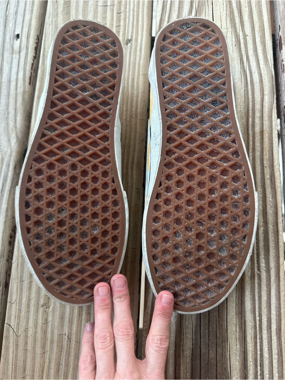 Vans Kids Checkerboard Slip-On Sneakers in Yellow and White - Picture 2 of 5